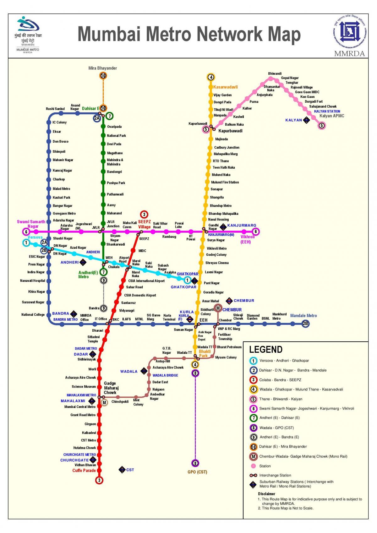 metro ramani ya njia Mumbai